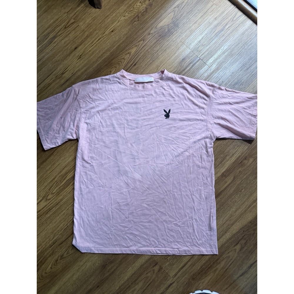 Playboy x Missguided Shirt Mens XL Pink Bunny‎ Logo Short Sleeve Graphic Tee